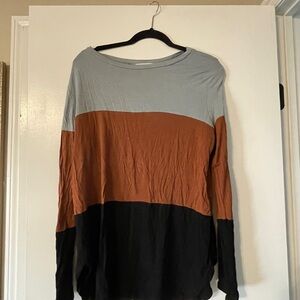 Color Block Long Sleeve Top